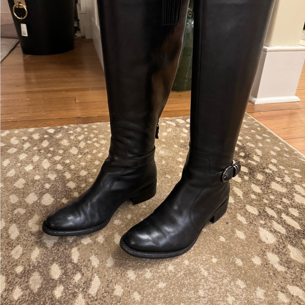 Via Spiga black calf leather  boots .